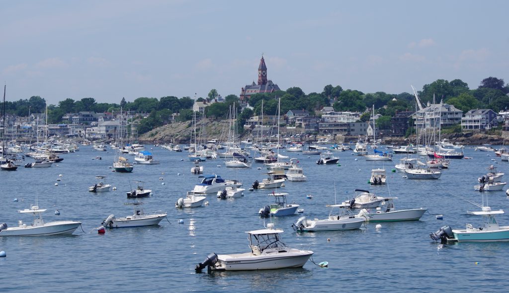 Boats in the bay in Marblehead MA
